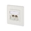 Anschlussdose E-DAT modul 2 Port UP, reinweiß Kanal-Anschlusseinheit zwei 8-poligen RJ45-Buchsen.