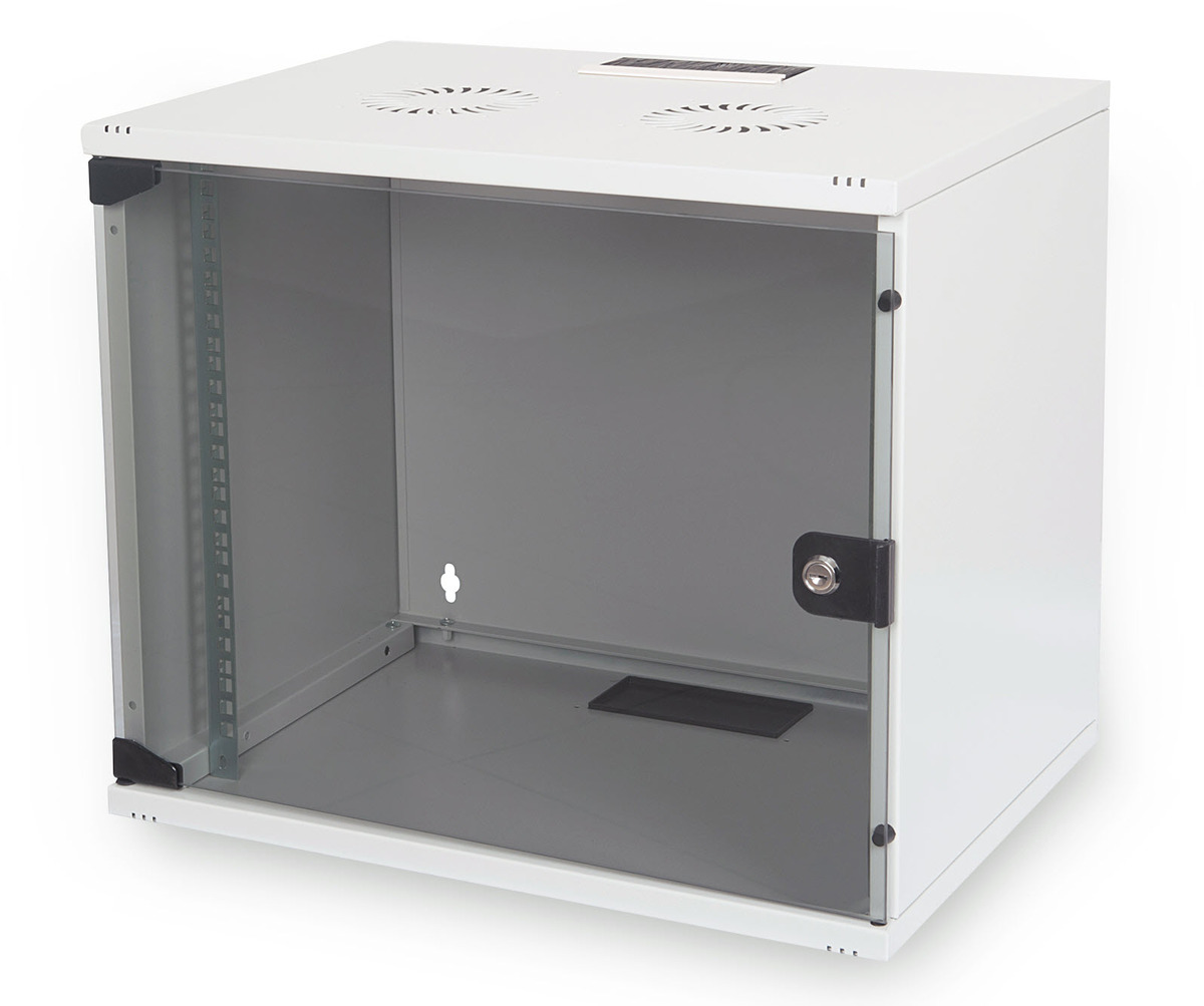 DIGITUS Flat-Pack 7HE Wandgehäuse, 370x540x400, Glastür, Grau DIGITUS Flat-Pack 7HE Wandgehäuse, 370x540x400, Glastür, Grau