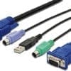 DIGITUS KVM-Kabelsatz PS/2 für KVM-Konsolen 3m Die DIGITUS Patchkabel wurden speziell entwickelt um allen Ansprüchen in den verschiedenen Anwendungsbereichen in vollem Umfang gerecht zu werden. Jedes Kabel ist mit einer angespritzten Knickschutztülle mit Zugentlastung ausgestattet. Außerdem besitzt die Tülle einen Rasthebelschutz, welcher das Verhaken der Kabel sowie das Abbrechen des Rasthebels vom Stecker verhindert. Eine einfache Identifizierung der Kategorie 5e wird durch die blaue Einfärbung der Stecker ermöglicht.