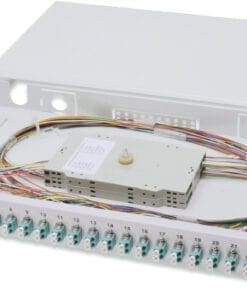 Spleißbox, 1U, Equipped 24xLC duplex,M25 Schraube OM3, Adapter