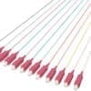 SC/UPC 0.9mm 12 color LSZH pigtail Multimode 50/125um,OM4, 2m Die Glasfaser Patchkabel sind erhältlich in verschiedenen Faserklassen und Steckerkombinationen um jegliche Anforderungen zu erfüllen. Jedes Kabel wird einzeln im Polybeutel verpackt und mit einem Testreport versehen. Die Kabel garantieren beste Leistungseigenschaften bei möglichen Anwendungsszenarien wie z.B. Telekommunikation, Rack Verkabelung, Sensortechnologie oder im industriellen Umfeld.