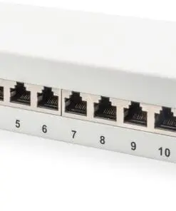 DIGITUS CAT 6A Patch Panel, geschirmt, 12-Port, 1HE, 10", grau