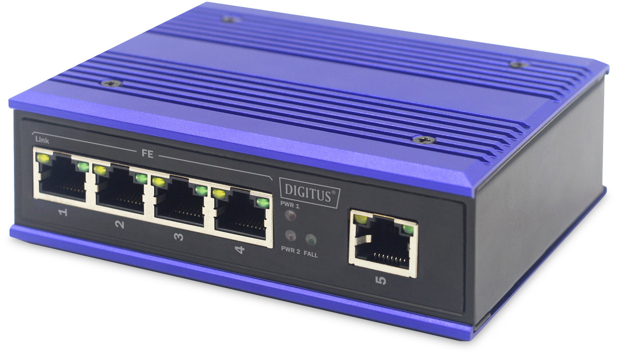 DIGITUS Industrieller 5-Port Fast Ethernet Switch DIGITUS Industrieller 5-Port Fast Ethernet Switch
