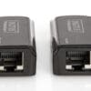 DIGITUS Mini HDMI Extender Set Der 4K Mini DisplayPort zu HDMI Adapter / Konverter (Mini DisplayPort Stecker auf HDMI-Buchse) ermöglicht Ihnen Inhalte Ihrer Computer oder Notebooks direkt auf Ihrem Fernseher wiederzugeben. Dabei unterstützt er eine Auflösung von bis zu 4096 x 2160. So können Ihre Bilder, Videos, Dokumente, Präsentationen, etc. in Ultra HD angezeigt werden und optimal bei Meetings oder im privaten Bereich eingesetzt werden.
