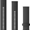 Garmin Ersatzarmband 20mm Silikon Schwarz/Metallteilen Mit diesen verstellbaren Schnellwechsel-Armbändern für deine kompatible Garmin-Uhr kannst du dich stets sehen lassen und machst auch beim Sport eine gute Figur.<br>Entferne ganz einfach das Armband, setze andere Armbänder auf und schon hast du deinen ganz persönlichen Look.