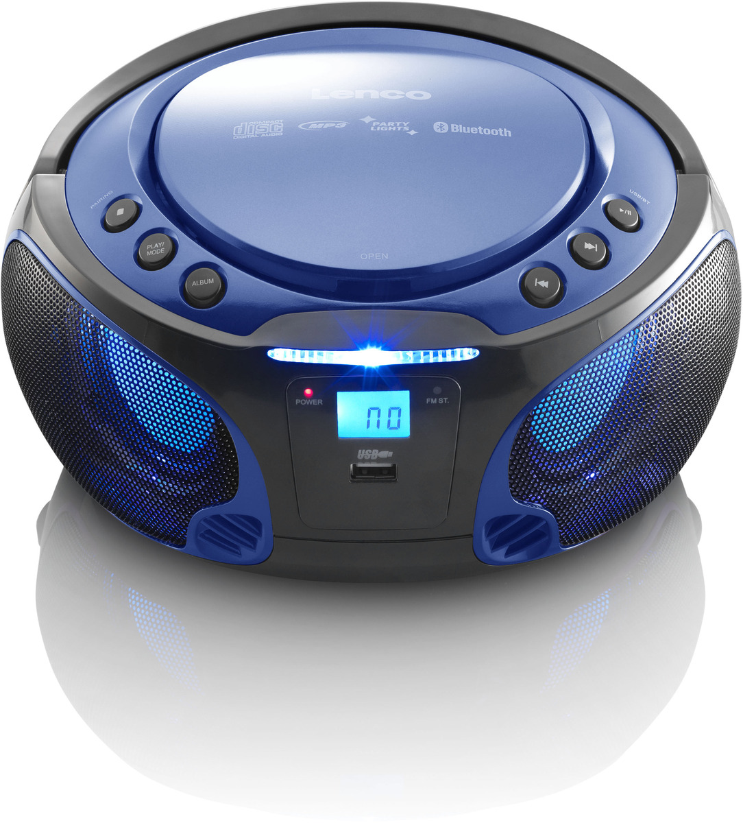 Lenco SCD-550BU BT, Lichteffekte mit USB, - best4you (Blau) MP3, CD-Radio