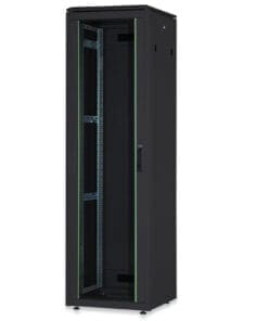 DIGITUS 26HE Unique Netzwerkschrank 600x800mm Glastür Schwarz
