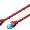 DIGITUS CAT 5e U-UTP Patchk. Cu, PVC AWG 26/7, 10 m, RT Die DIGITUS Patchkabel wurden speziell entwickelt um allen Ansprüchen in den verschiedenen Anwendungsbereichen in vollem Umfang gerecht zu werden. Jedes Kabel ist mit einer angespritzten Knickschutztülle mit Zugentlastung ausgestattet. Außerdem besitzt die Tülle einen Rasthebelschutz, welcher das Verhaken der Kabel sowie das Abbrechen des Rasthebels vom Stecker verhindert.