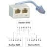Adapter UAE - RJ45-Stecker auf 2xRJ45-Buchse 8(4) UAE-Adapter mit Verlängerung WE 8 - WE 8/WE 8.