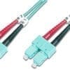 LWL Patchk.,SC/SC Multimode 50/125 µ, Duplex 2m, Klasse OM3 Die Glasfaser Patchkabel sind erhältlich in verschiedenen Faserklassen und Steckerkombinationen um jegliche Anforderungen zu erfüllen. Jedes Kabel wird einzeln im Polybeutel verpackt und mit einem Testreport versehen. Die Kabel garantieren beste Leistungseigenschaften bei möglichen Anwendungsszenarien wie z.B. Telekommunikation, Rack Verkabelung, Sensortechnologie oder im industriellen Umfeld.