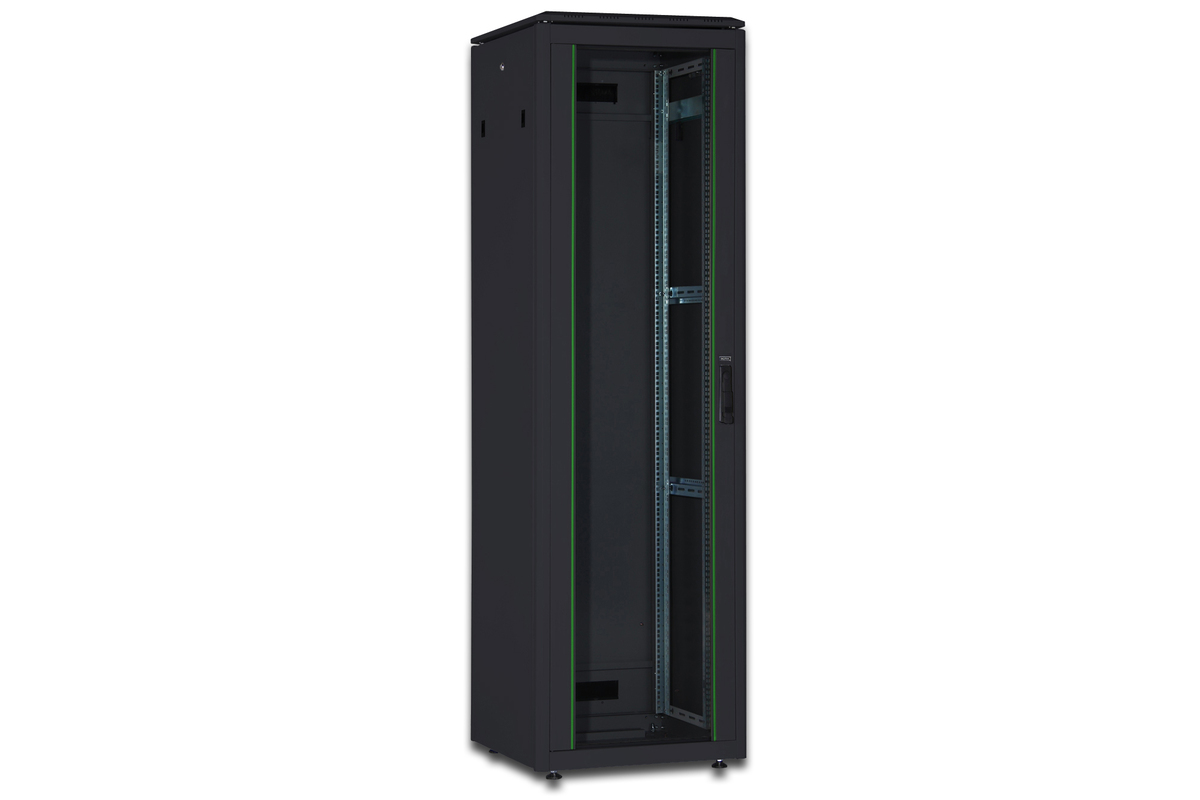 DIGITUS 32HE Unique Netzwerkschrank 600x600mm Glastür Schwarz DIGITUS 32HE Unique Netzwerkschrank 600x600mm Glastür Schwarz