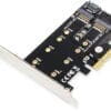DIGITUS M.2 NGFF / NVMe SSD PCI Express 3.0 (x4) Add-On Karte Erweitern Sie Ihren PC um zwei externe USB 3.1 Ports, die es Ihnen ermöglichen, verschiedene USB Geräte, wie z.B. Docking Stationen, Card Reader, oder externe Gehäuse an Ihren Computer anzuschließen. Die Karte verfügt über 2 externe USB 3.1 Anschlüsse: 1x USB A Buchse, 1x USB Type-C Buchse und ermöglicht eine Datenübertragungsgeschwindigkeit von bis zu 10 Gbps. Über die mitgelieferte Low Profile Blende kann die Karte ebenfalls in kleinen Computergehäusen verbaut werden.