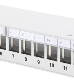 DIGITUS Modular Desktop PatchPanel geschirmt 12-Port Lichtgrau