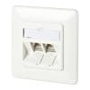 Anschlussdose C6Amodul 2 Port 180° UP reinweiss
