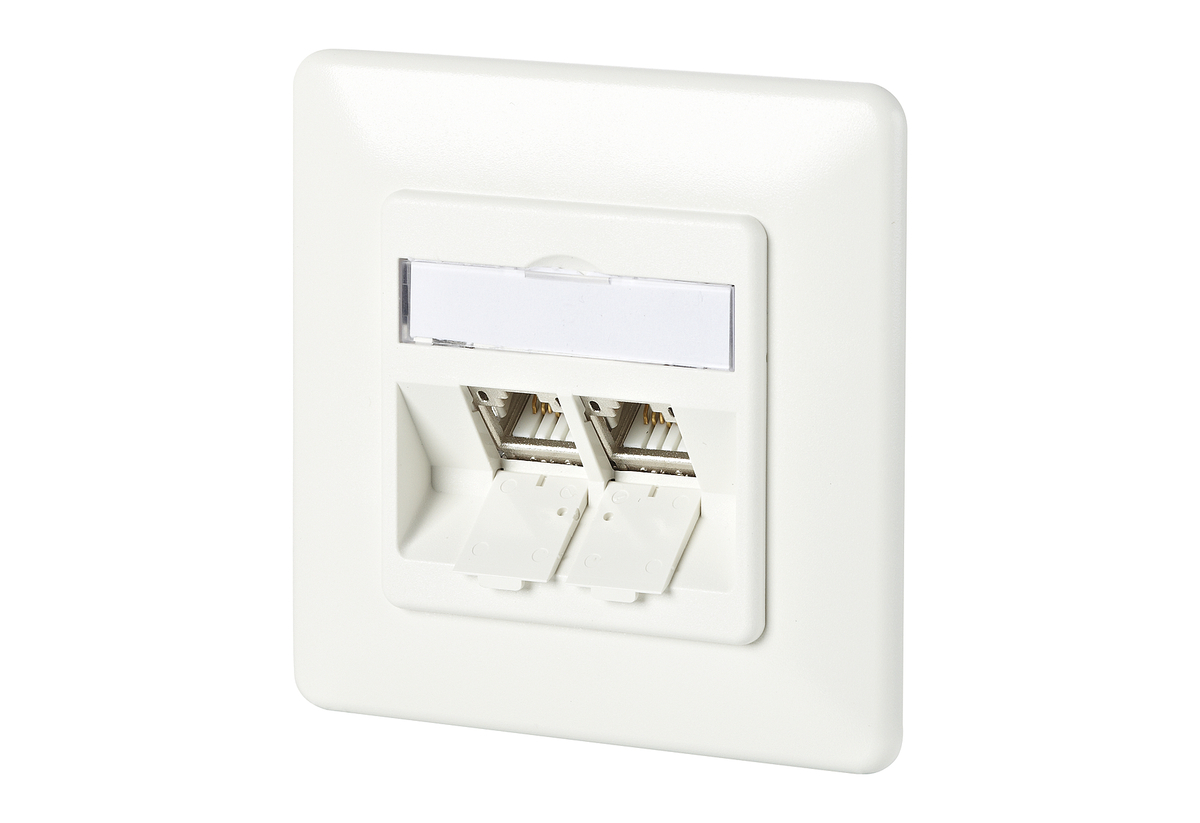 Anschlussdose C6Amodul 2 Port 180° UP reinweiss Anschlussdose C6Amodul 2 Port 180° UP reinweiss