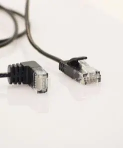 wantec Patchkabel CAT6a gewinkelt 90°unten UTP schwarz 3,0m