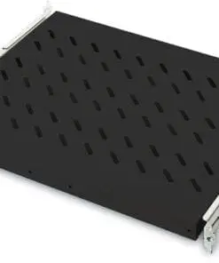 DIGITUS Ausziehbarer Fachboden schwarz 25 kg, 30x483x368 mm
