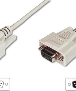 DIGITUS Datatransfer Verlängerungsk. D-Sub9 St/Bu 3.0m beige