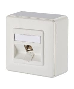 Anschlussdose E-DAT modul 8(8) AP Cat.6, reinweiß