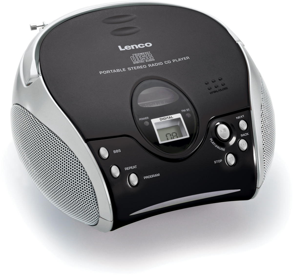 LENCO SCD-24 Stereo UKW-Radio mit CD-Player, schwarz/silber LENCO SCD-24 Stereo UKW-Radio mit CD-Player, schwarz/silber