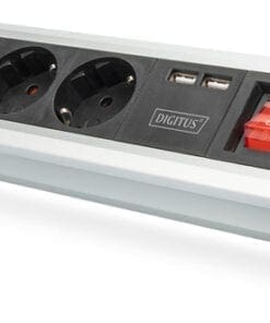 DIGITUS 4-fach Office-Steckdosenleiste mit 2x USB-Anschlüssen