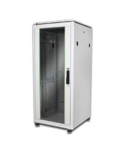 DIGITUS 26HE Unique Netzwerkschrank 600x800 mm Glastür Grau