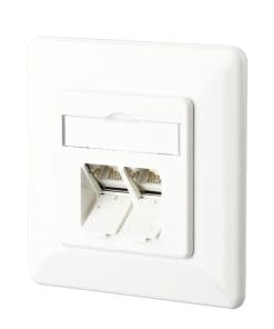 Anschlussdose E-DAT C6A 2 Port UP, reinweiß