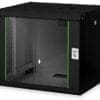 DIGITUS Wandgehäuse 19"; 9HE; Schwarz; 509x600x450 Die Wandgehäuse der Dynamic Basic Serie sind aus einer robusten Stahlblechkonstruktion gefertigt. Die Stabilität wird durch die Schweißpunkte erhöht. Die Seitenteile sind abnehmbar und die Wandmontage ist einfach und kann deshalb schnell vorgenommen werden. Durch Ihre Flexibilität sind die Wandgehäuse ideal für alle gängigen EDV- und Telekommunikationsanwendungen geeignet.