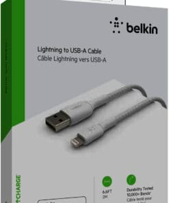 Belkin Lightning Lade/Sync Kabel ummantelt mfi 2m weiß