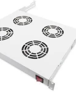 DIGITUS Dachlüftereinheit 19"-4 Lüfter, Thermostat, Grau