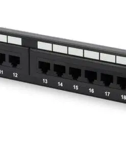 DIGITUS cat.6, Class E Patchpanel, ungeschirmt 24-Port Schwarz