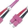 LWL Patchk., SC/SC MM OM4 - 50/125 µ, Duplex, RAL4003, 2m