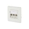 Anschlussdose C6Amodul 3 Port 270° UP reinweiss Kanal-Anschlusseinheit zwei 8-poligen RJ45-Buchsen.