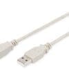 ASSMANN USB 2.0 Kabel Typ A-B 1.8m USB 2.0 konform beige Zum Anschluss externer USB Endgeräte (mit B Buchse, z. B. externe Festplattengehäuse, Scanner oder Drucker) an den USB Host (z. B. PC, Notebook oder USB Hub). Übertragungsrate bis zu 480 Mbps (High-Speed).