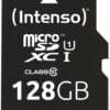 Intenso 128GB microSDXC Class10 UHS-I Premium + SD-Adapter Sie suchen nach dem passenden Equipment für Ihre Kamera? Die UHS-I Premium Karte speichert hochauflösende Fotos und Videos und sorgt damit für optimale Leistungsfähigkeit Ihrer Kamera.<br>Dank der hohen Transferraten von bis zu 45 MB/s können Dateien in Sekundenschnelle auf andere Geräte übertragen werden.