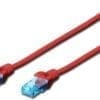 DIGITUS CAT 5e U-UTP Patchk. PVC AWG 26/7, 5 m, RT Die DIGITUS Patchkabel wurden speziell entwickelt um allen Ansprüchen in den verschiedenen Anwendungsbereichen in vollem Umfang gerecht zu werden. Jedes Kabel ist mit einer angespritzten Knickschutztülle mit Zugentlastung ausgestattet. Außerdem besitzt die Tülle einen Rasthebelschutz, welcher das Verhaken der Kabel sowie das Abbrechen des Rasthebels vom Stecker verhindert.