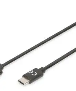 DIGITUS USB Type-C auf A 2.0 Anschlusskabel St/St 1.0m schwarz