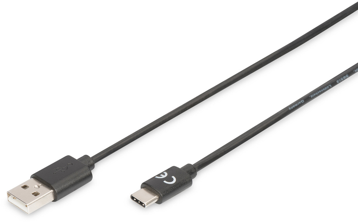 DIGITUS USB Type-C auf A 2.0 Anschlusskabel St/St 1.0m schwarz DIGITUS USB Type-C auf A 2.0 Anschlusskabel St/St 1.0m schwarz