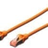 DIGITUS CAT 6 S-FTP Patchk. Cu, LSZH AWG 27/7, 1 m, OR Die DIGITUS Patchkabel wurden speziell entwickelt um allen Ansprüchen in den verschiedenen Anwendungsbereichen in vollem Umfang gerecht zu werden. Jedes Kabel ist mit einer angespritzten Knickschutztülle mit Zugentlastung ausgestattet. Außerdem besitzt die Tülle einen Rasthebelschutz, welcher das Verhaken der Kabel sowie das Abbrechen des Rasthebels vom Stecker verhindert.