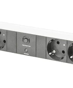 DIGITUS 1HE Alu PDU 2x 16A, 12x Schuko, Überlastschutz