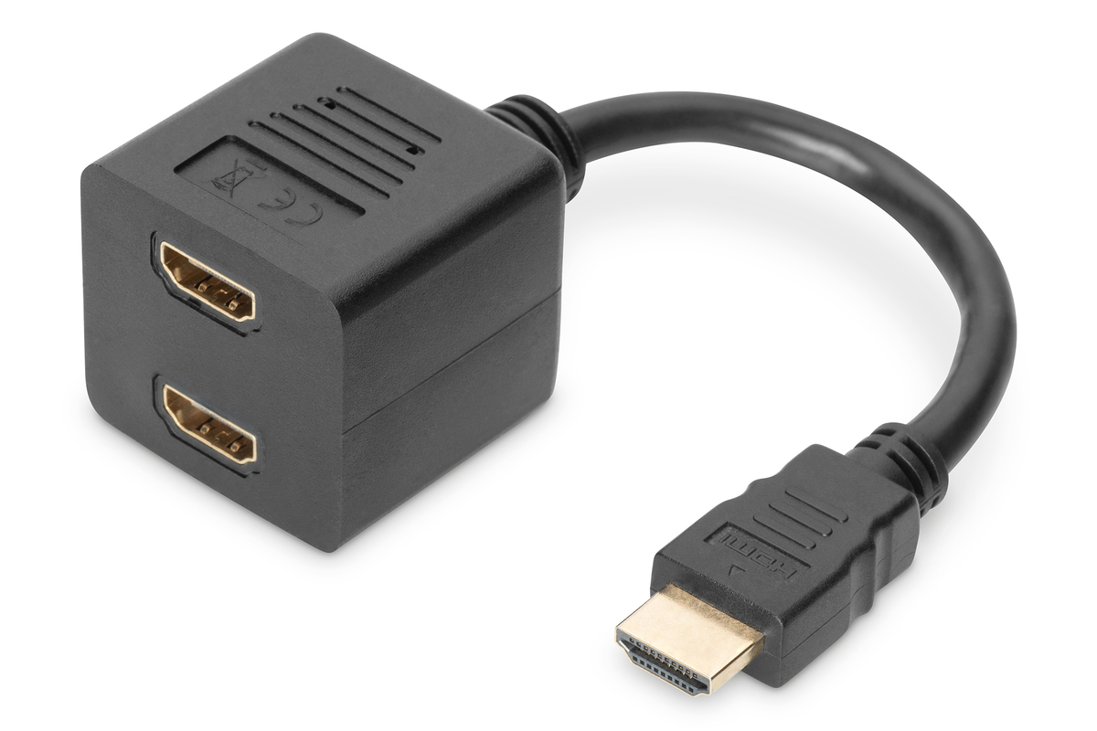 DIGITUS HDMI Y-Verteilerkabel Typ A-2xA St/Bu 0.2m Full HD sw DIGITUS HDMI Y-Verteilerkabel Typ A-2xA St/Bu 0.2m Full HD sw