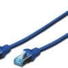DIGITUS CAT 5e SF-UTP Patchk. Cu, PVC AWG 26/7, 3 m, BL Die DIGITUS Patchkabel wurden speziell entwickelt um allen Ansprüchen in den verschiedenen Anwendungsbereichen in vollem Umfang gerecht zu werden. Jedes Kabel ist mit einer angespritzten Knickschutztülle mit Zugentlastung ausgestattet. Außerdem besitzt die Tülle einen Rasthebelschutz, welcher das Verhaken der Kabel sowie das Abbrechen des Rasthebels vom Stecker verhindert.