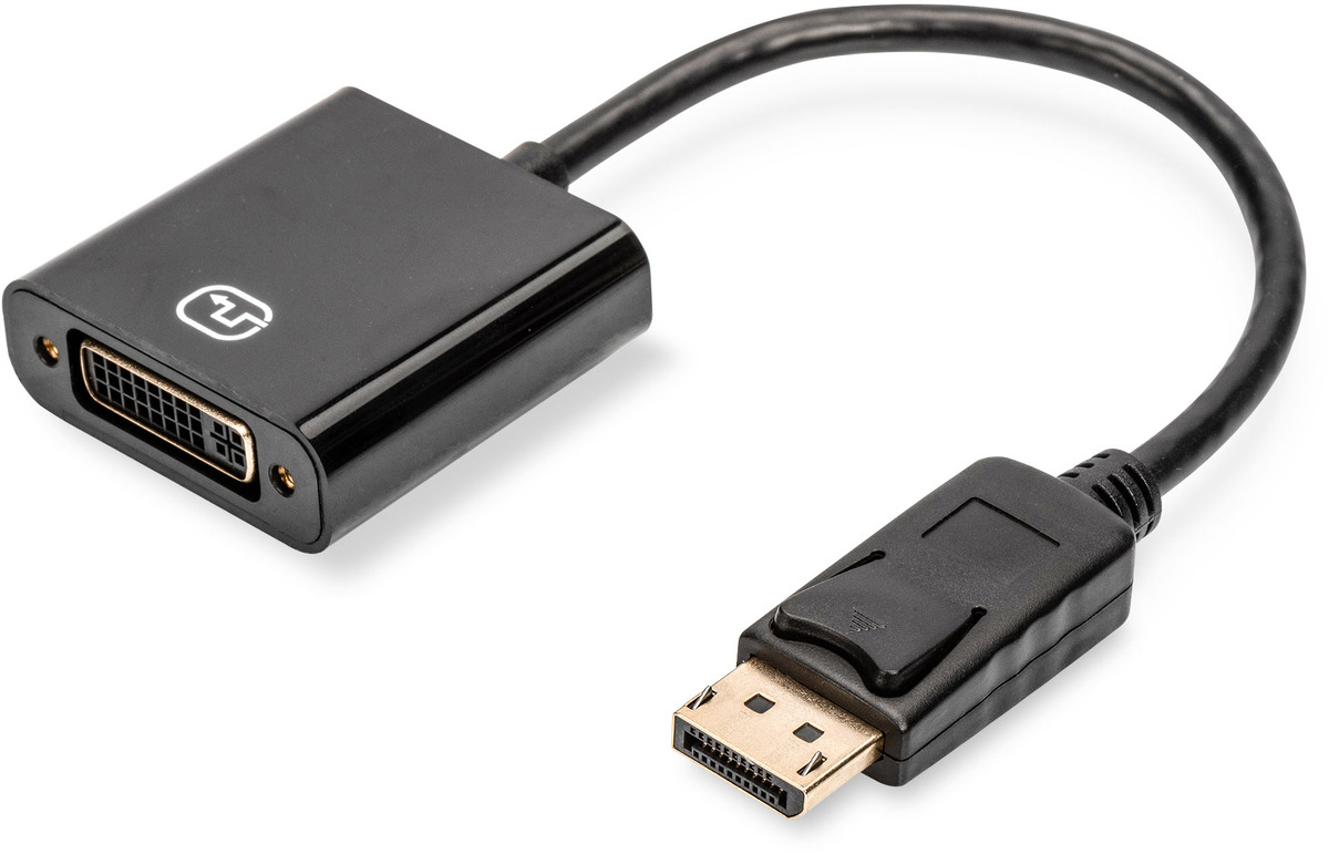 ASSMANN DisplayPort Adapterkabel DP - DVI 0.15m DP 1.2 sw. ASSMANN DisplayPort Adapterkabel DP - DVI 0.15m DP 1.2 sw.