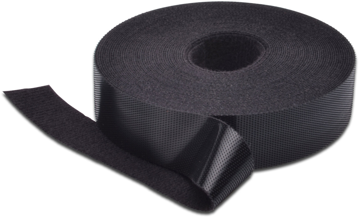 DIGITUS Velcro Klettband, 20 mm breit, 10 m Rolle, Schwarz DIGITUS Velcro Klettband, 20 mm breit, 10 m Rolle, Schwarz