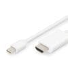 DIGITUS DisplayPort Adapterkabel, mini DP - HDMI Typ A 2.0m Dieses leistungsstarke digitale HD Audio-/Video-Kabel, dient der Verlängerung bestehender DisplayPort-Verbindungen, wie z.B. zwischen Grafikkarte und Monitor.