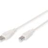 DIGITUS USB Anschlusskabel, Typ A - B St/St 1.8m, be Zum Anschluss externer USB Endgeräte (mit B Buchse, z. B. externe Festplattengehäuse, Scanner oder Drucker) an den USB Host (z. B. PC, Notebook oder USB Hub). Übertragungsrate bis zu 480 Mbps (High-Speed).