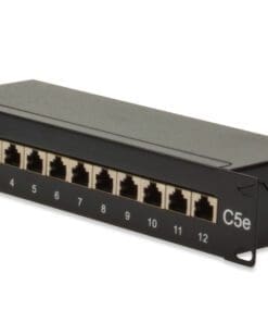 DIGITUS CAT 5e,Klasse D Patch Panel,12 port, geschirmt, sw