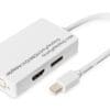 DIGITUS DP Verteilerkabel, miniDP - DP+HDMI+DVI St/Bu, 0.2m,