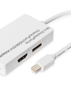 DIGITUS DP Verteilerkabel, miniDP - DP+HDMI+DVI St/Bu, 0.2m,