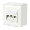 Anschlussdose C6Amodul 3 Port 180° AP reinweiss Unterputz-Anschlusseinheit mit C6A Modul 180 Grad.